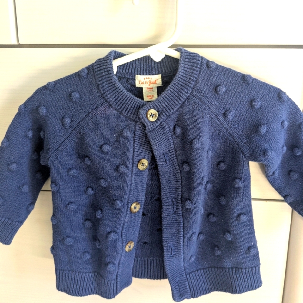 Cat & Jack Navy Blue Cardigan 3-6 Months